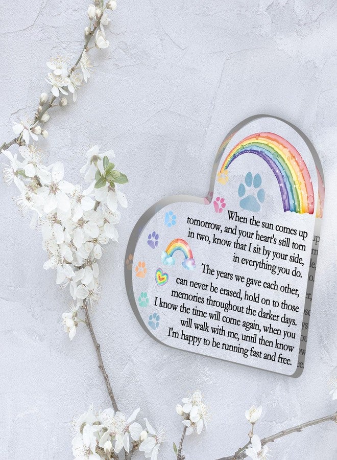 Toerifer Rainbow Bridge Pet Memorial Gifts, Dog Cat Passing Away Remembrance Keepsake for Desk Shelf, Loss Pet Gifts for Women Men, Loss of Dog Sympathy Condolences Acrylic Decorations - Image 3